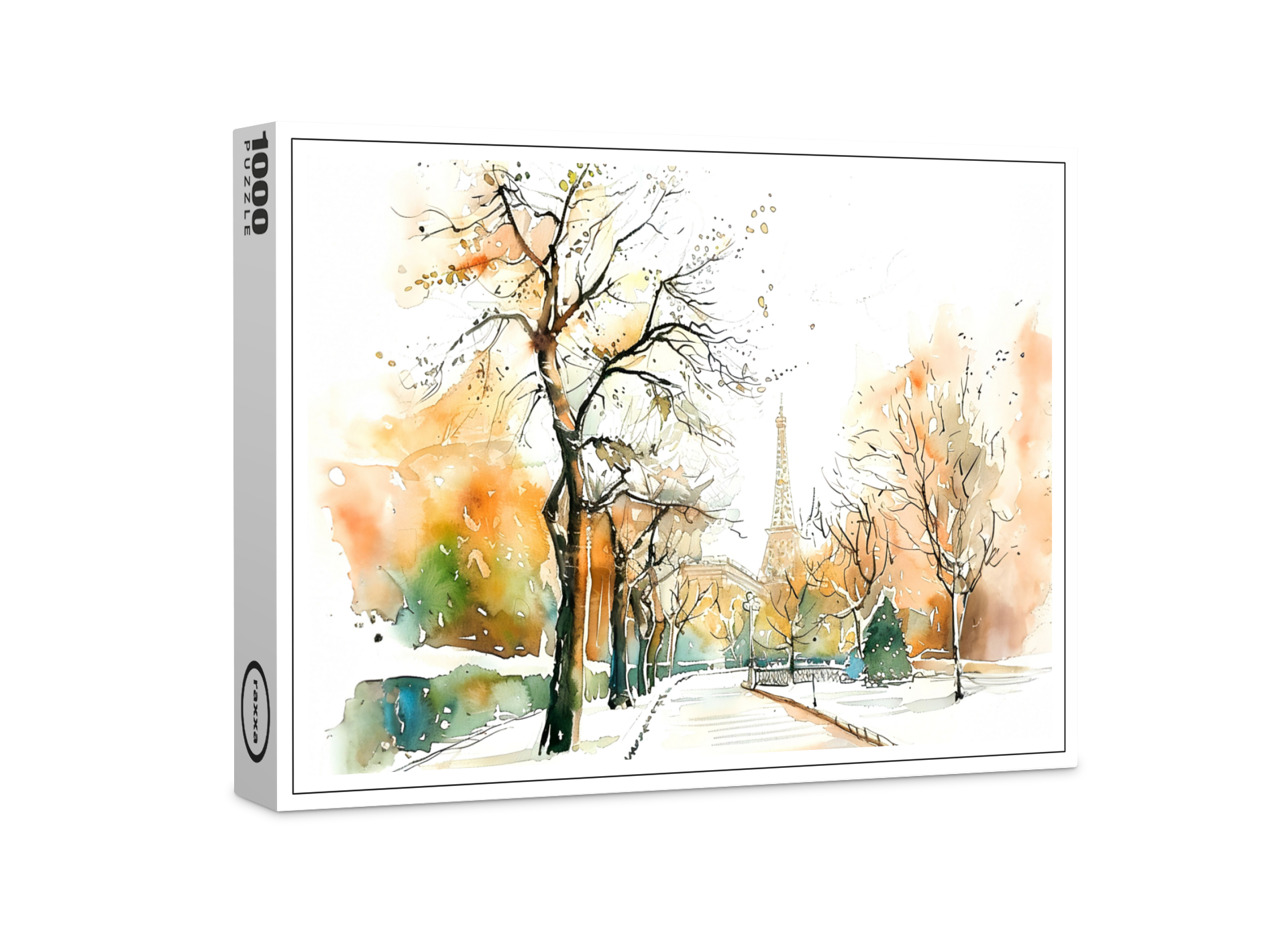 raxxa Premium-Puzzle: Watercolor Berlin Funkturm Autumn