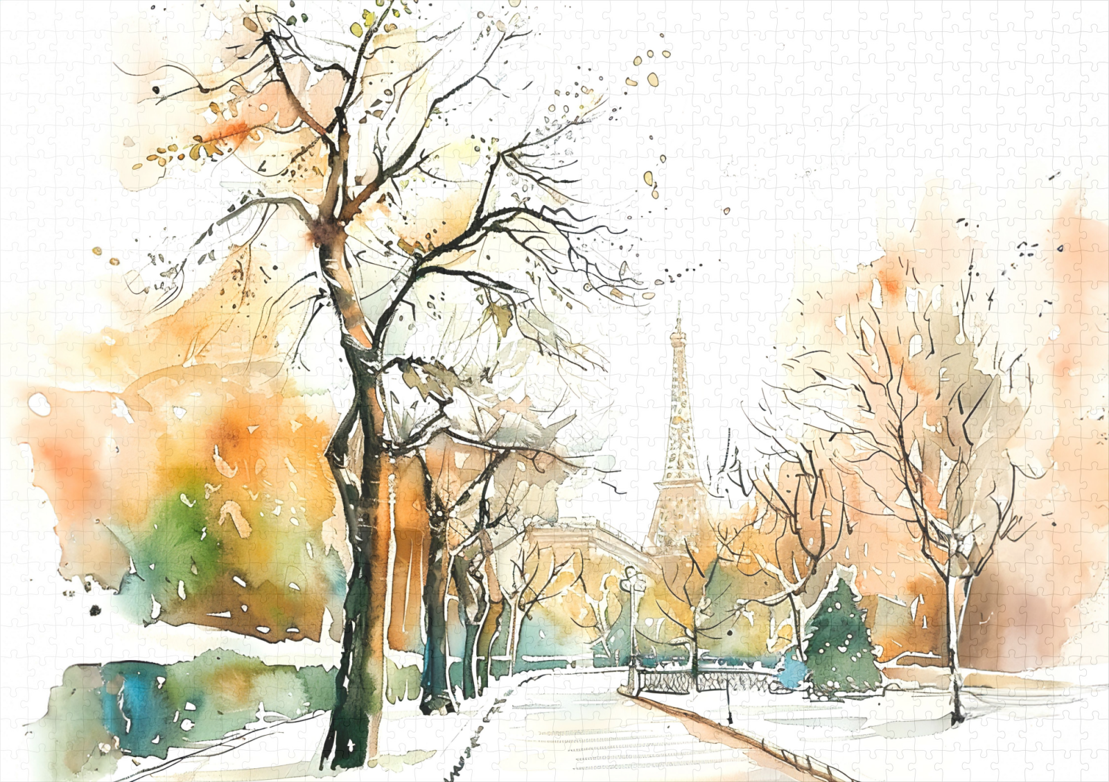 raxxa Premium-Puzzle: Watercolor Berlin Funkturm Autumn – Bild 2