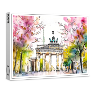 raxxa Premium-Puzzle: Watercolor Berlin Spring Brandenburg Gate