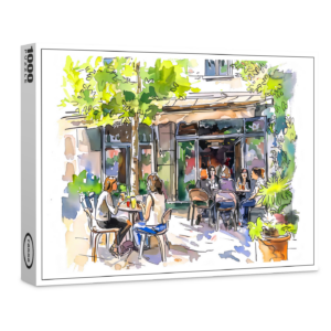 raxxa Premium-Puzzle: Watercolor Berlin Kreuzberg Summer Cafe