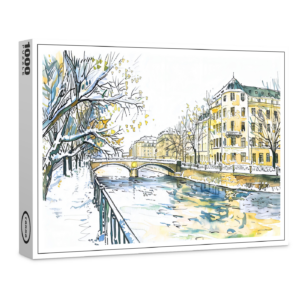 raxxa Premium-Puzzle: Watercolor Berlin Spandau Winter Havel