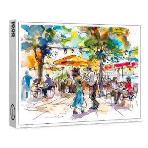 raxxa Premium-Puzzle: Watercolor Berlin Mitte Summer Dance Evening