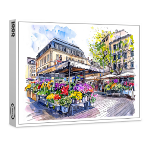 raxxa Premium-Puzzle: Watercolor Berlin Market Summer Flowers