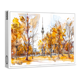 raxxa Premium-Puzzle: Watercolor Berlin Mitte Autumn TV Tower