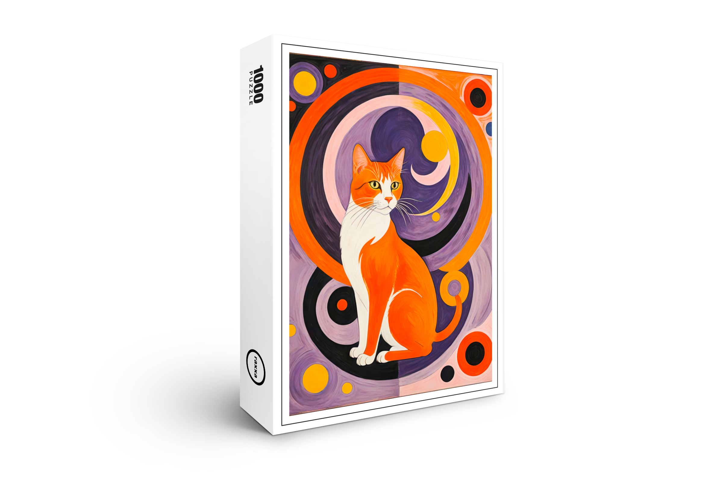 raxxa Premium-Puzzle: Cubist Cat Art with Colors