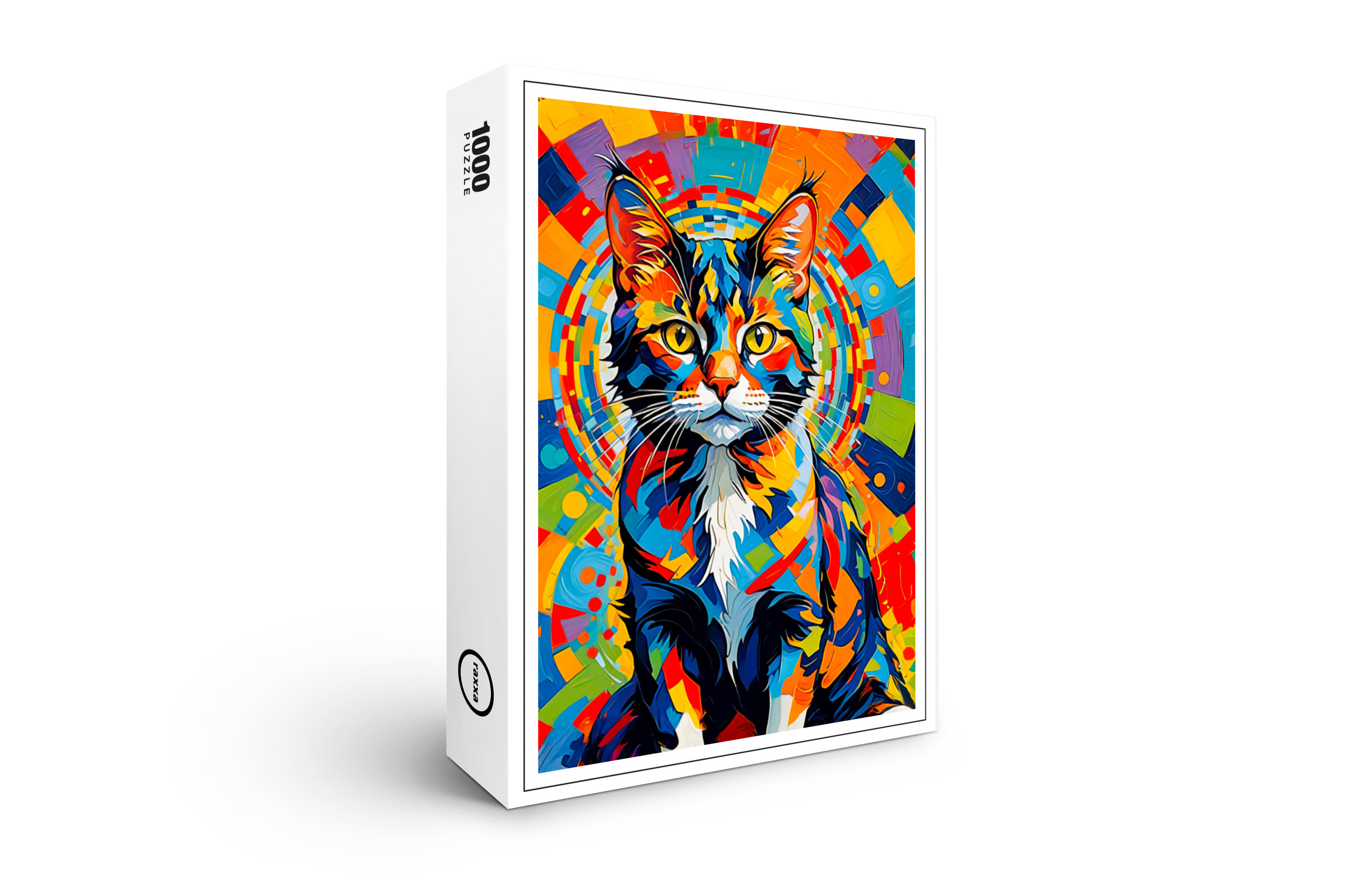 raxxa Premium-Puzzle: Bold Abstract Cat Art Painting