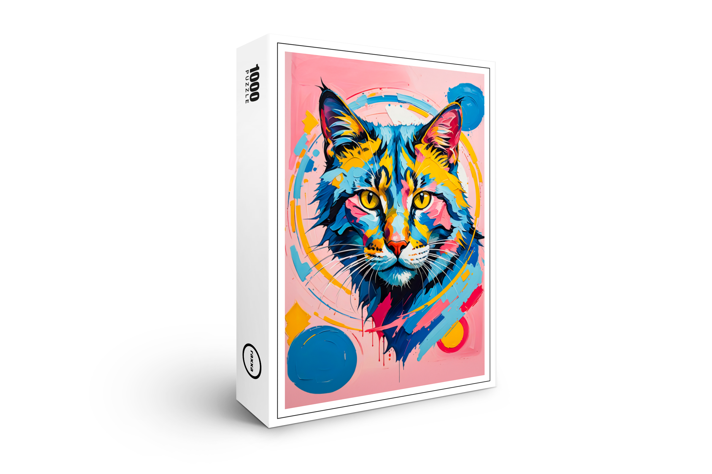 raxxa Premium-Puzzle: Bold Geometric Feline Art Cat