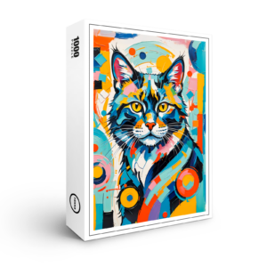 raxxa Premium-Puzzle: Abstract Feline Geometric Art Cat