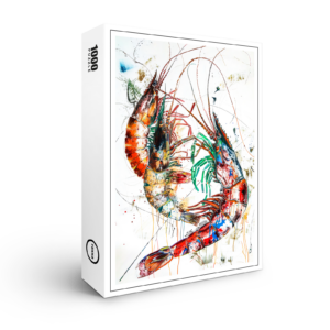raxxa Premium-Puzzle: Abstract Watercolor Illustration of Shrimp