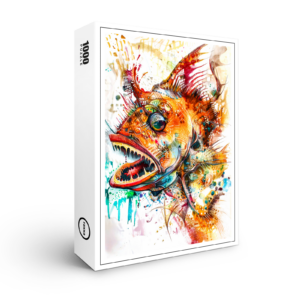 raxxa Premium-Puzzle: Abstract Watercolor Illustration of a Deep-Sea Anglerfish
