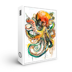raxxa Premium-Puzzle: Abstract Watercolor Illustration of an Octopus