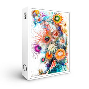 raxxa Premium-Puzzle: Abstract Watercolor Illustration of Sea Anemones