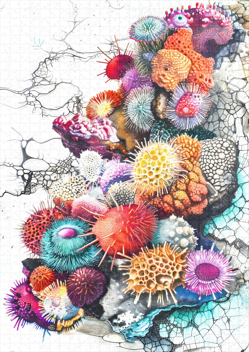 raxxa Premium-Puzzle: Abstract Watercolor Illustration of Colorful Sea Anemones – Bild 2