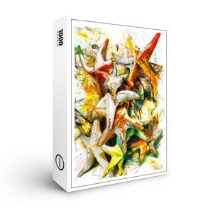 raxxa Premium-Puzzle: Abstract Watercolor Illustration of Starfish
