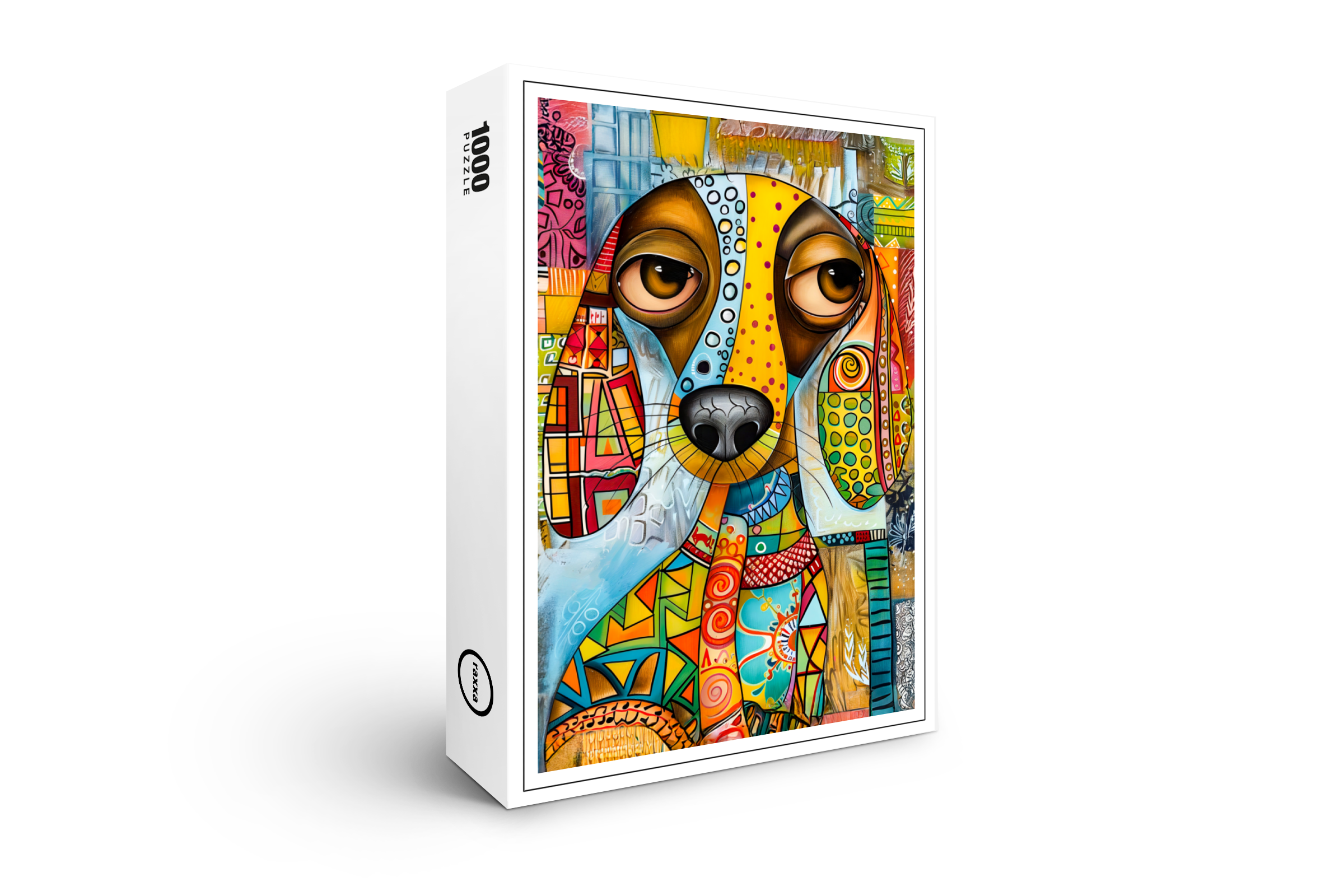 raxxa Premium-Puzzle: Retro-Inspired Pop-Art Dog Face