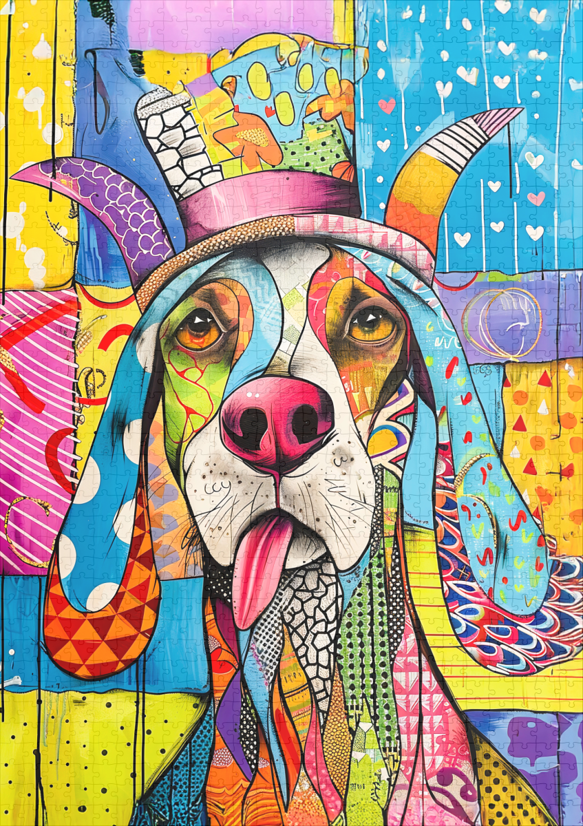 raxxa Premium-Puzzle: Pop-Art Dog Portrait in Retro Style – Bild 2
