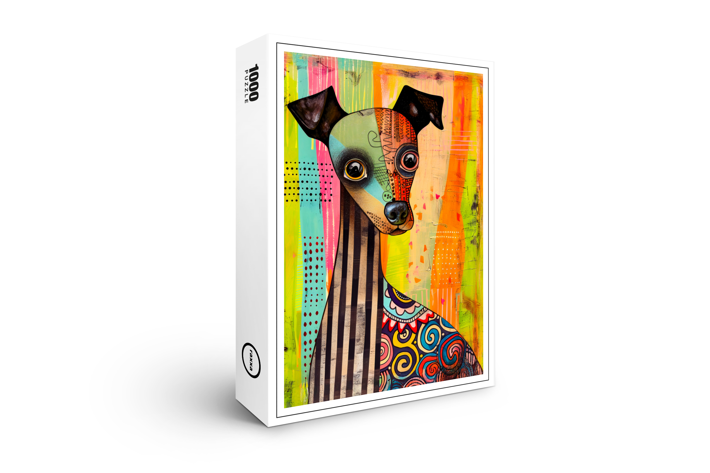 raxxa Premium-Puzzle: Abstract Dog in Pop-Art Palette