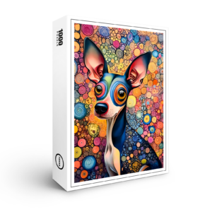 raxxa Premium-Puzzle: Color Splash Pop-Art Dog Portrait