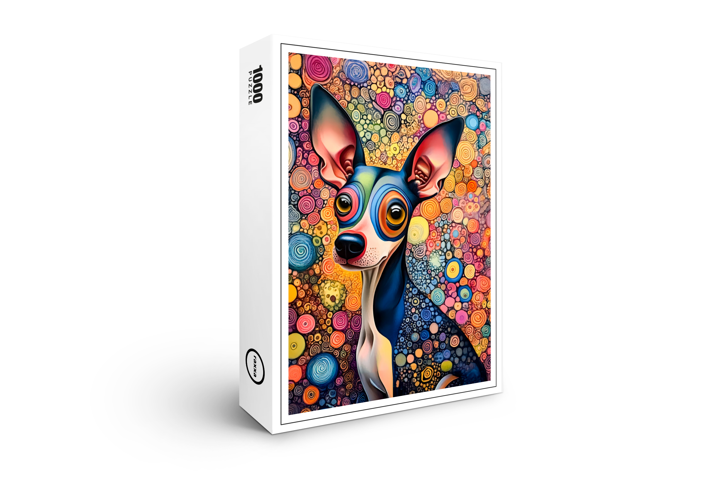 raxxa Premium-Puzzle: Color Splash Pop-Art Dog Portrait