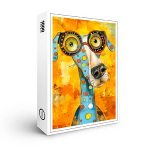 raxxa Premium-Puzzle: Playful Pop-Art Dog in Bright Hues