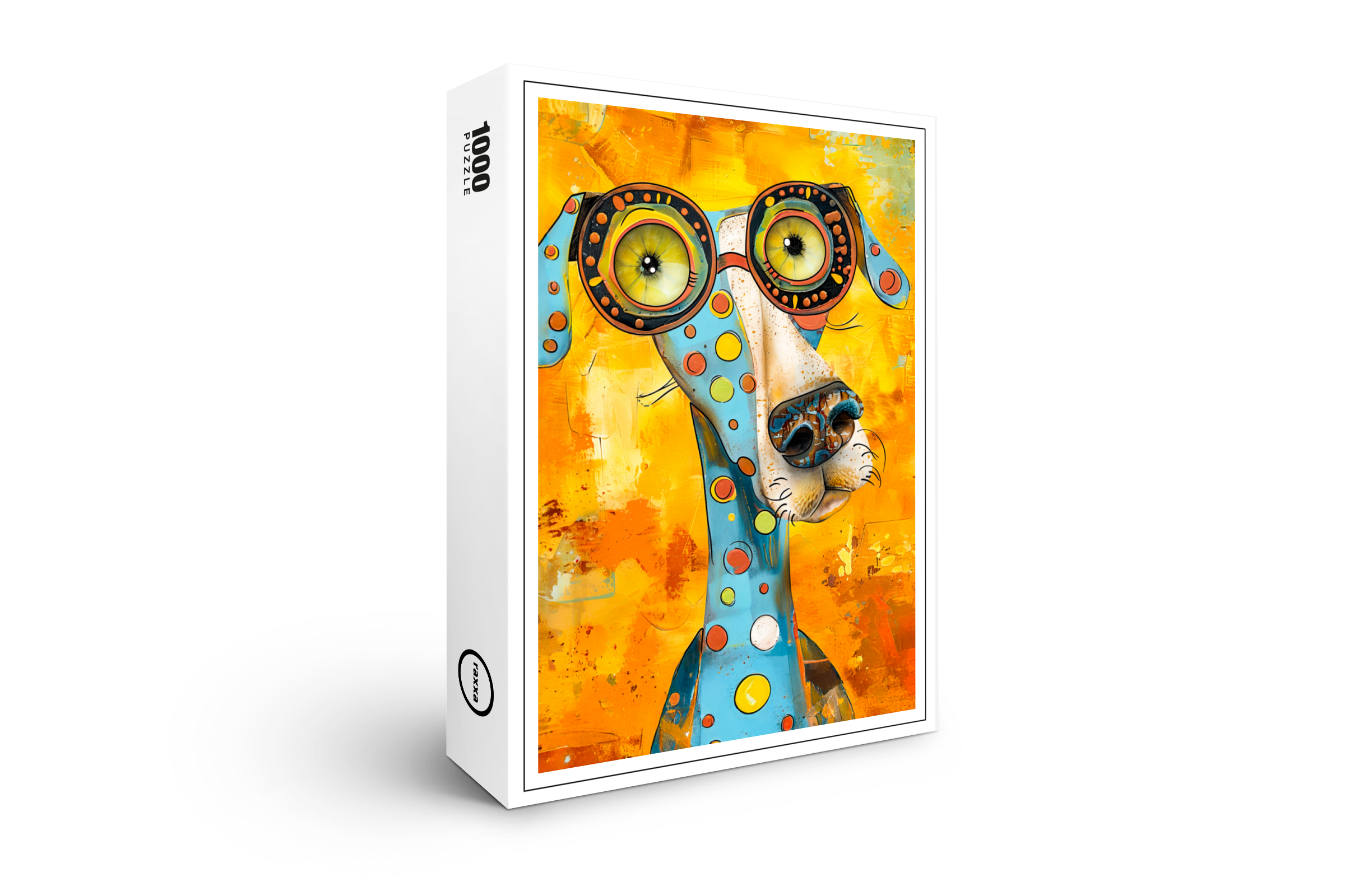 raxxa Premium-Puzzle: Playful Pop-Art Dog in Bright Hues