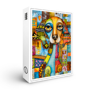 raxxa Premium-Puzzle: Abstract Pop-Art Dog Faces