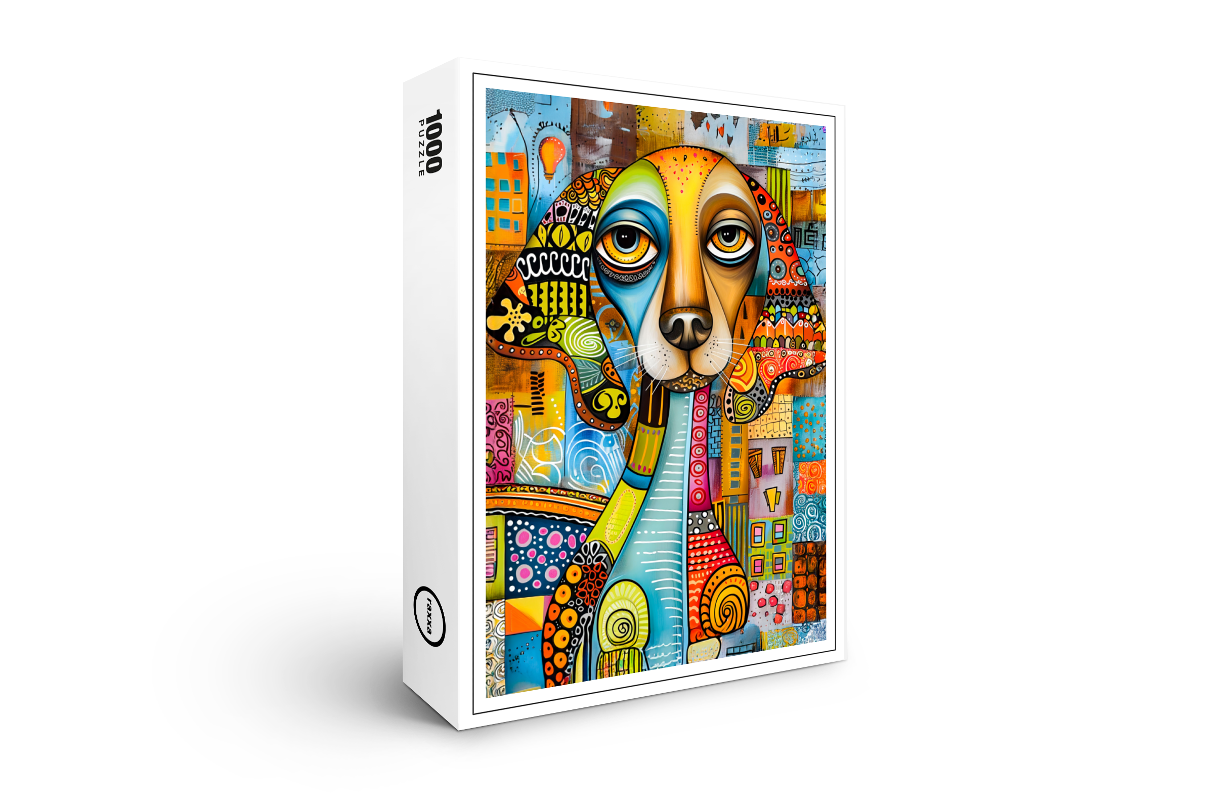 raxxa Premium-Puzzle: Abstract Pop-Art Dog Faces