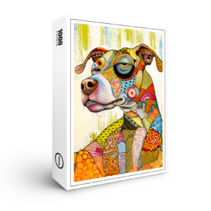 raxxa Premium-Puzzle: Bright and Bold Pop-Art Dog Portrait