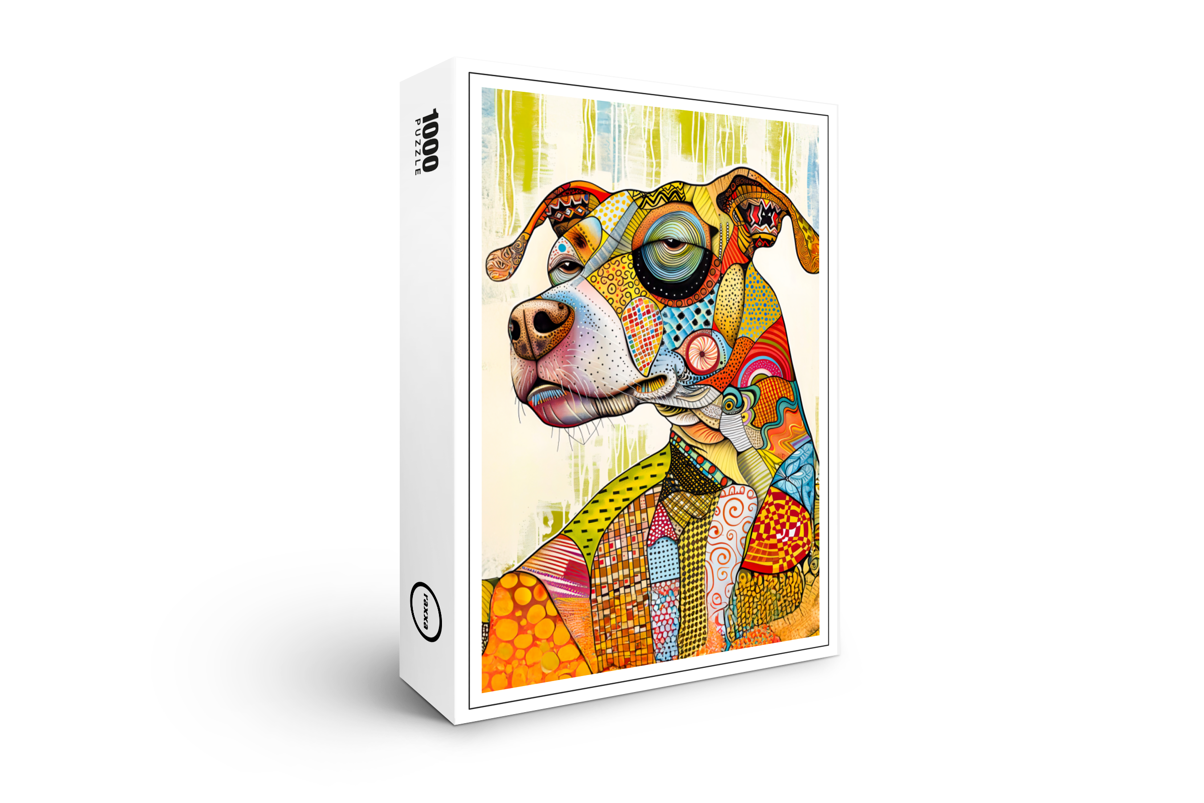 raxxa Premium-Puzzle: Bright and Bold Pop-Art Dog Portrait