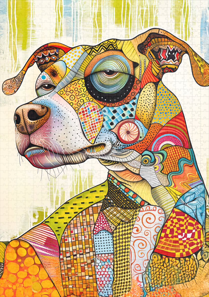 raxxa Premium-Puzzle: Bright and Bold Pop-Art Dog Portrait – Image 2