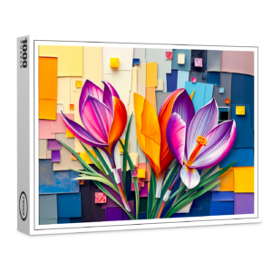 raxxa Premium-Puzzle: Charming Crocus in Modern Abstract Style
