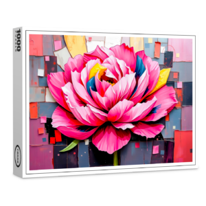 raxxa Premium-Puzzle: Delicate Peony in Modern Abstract Style
