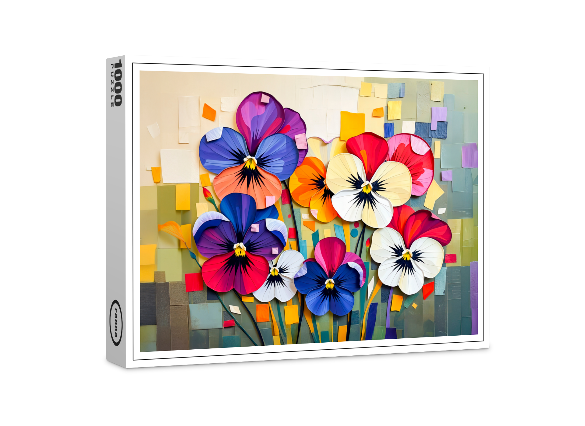 raxxa Premium-Puzzle: Charming Pansy in Modern Abstract Style