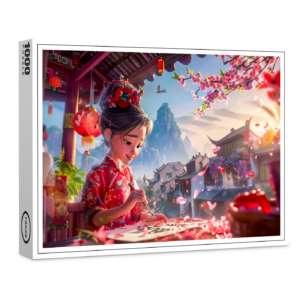 raxxa Premium-Puzzle: Comic Girl Writing Calligraphy in May