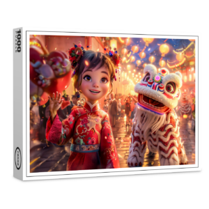 raxxa Premium-Puzzle: Comic Girl in Dragon Costume for Chinese New Year