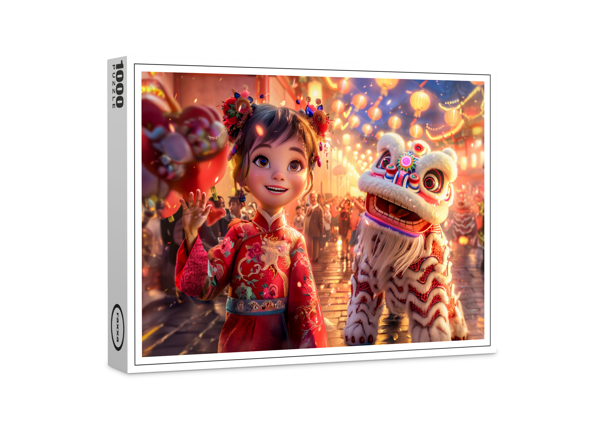 raxxa Premium-Puzzle: Comic Girl in Dragon Costume for Chinese New Year