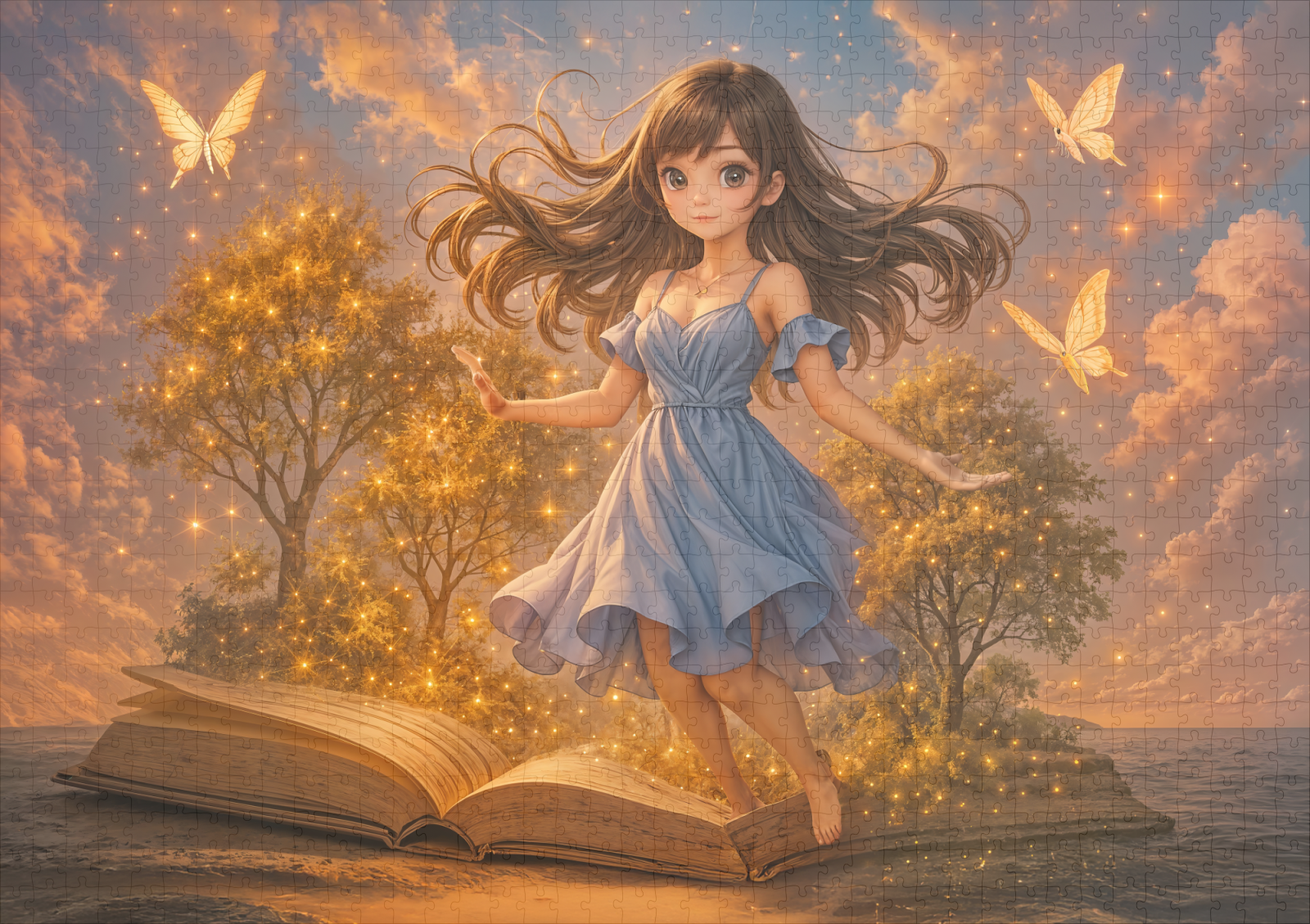 raxxa Premium-Puzzle: Anime girl with magical book powers – Bild 2