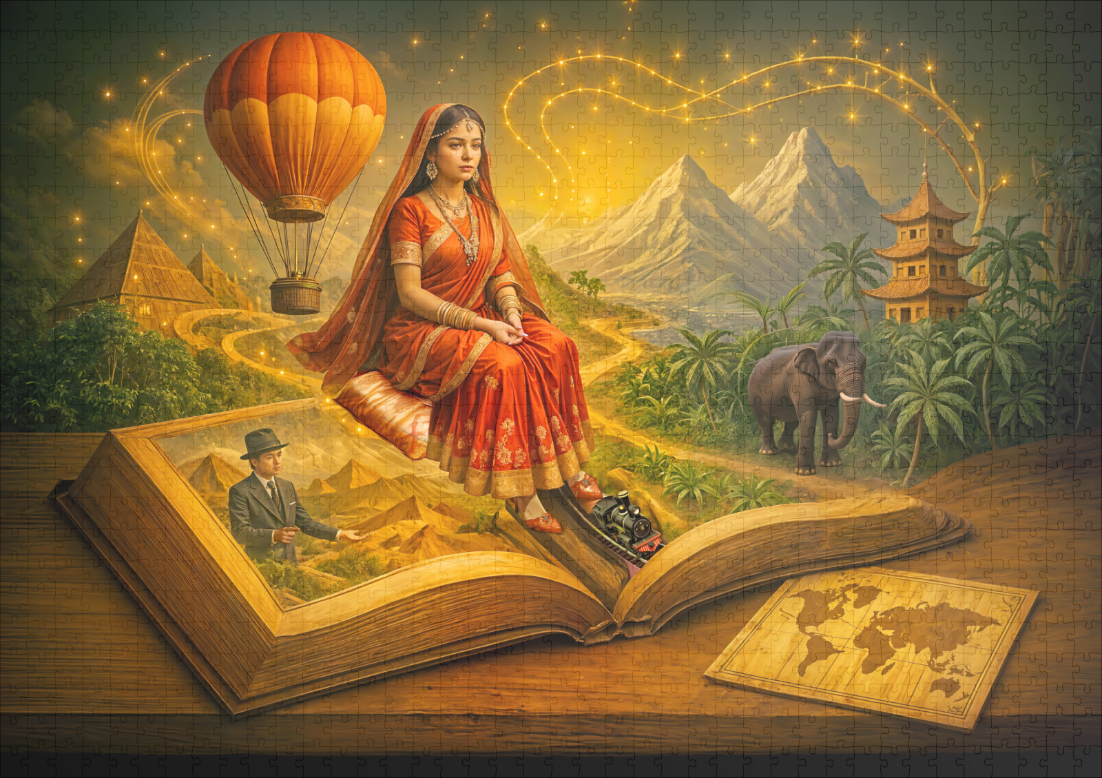 raxxa Premium-Puzzle: World journey from classic travel book - Imagen 2