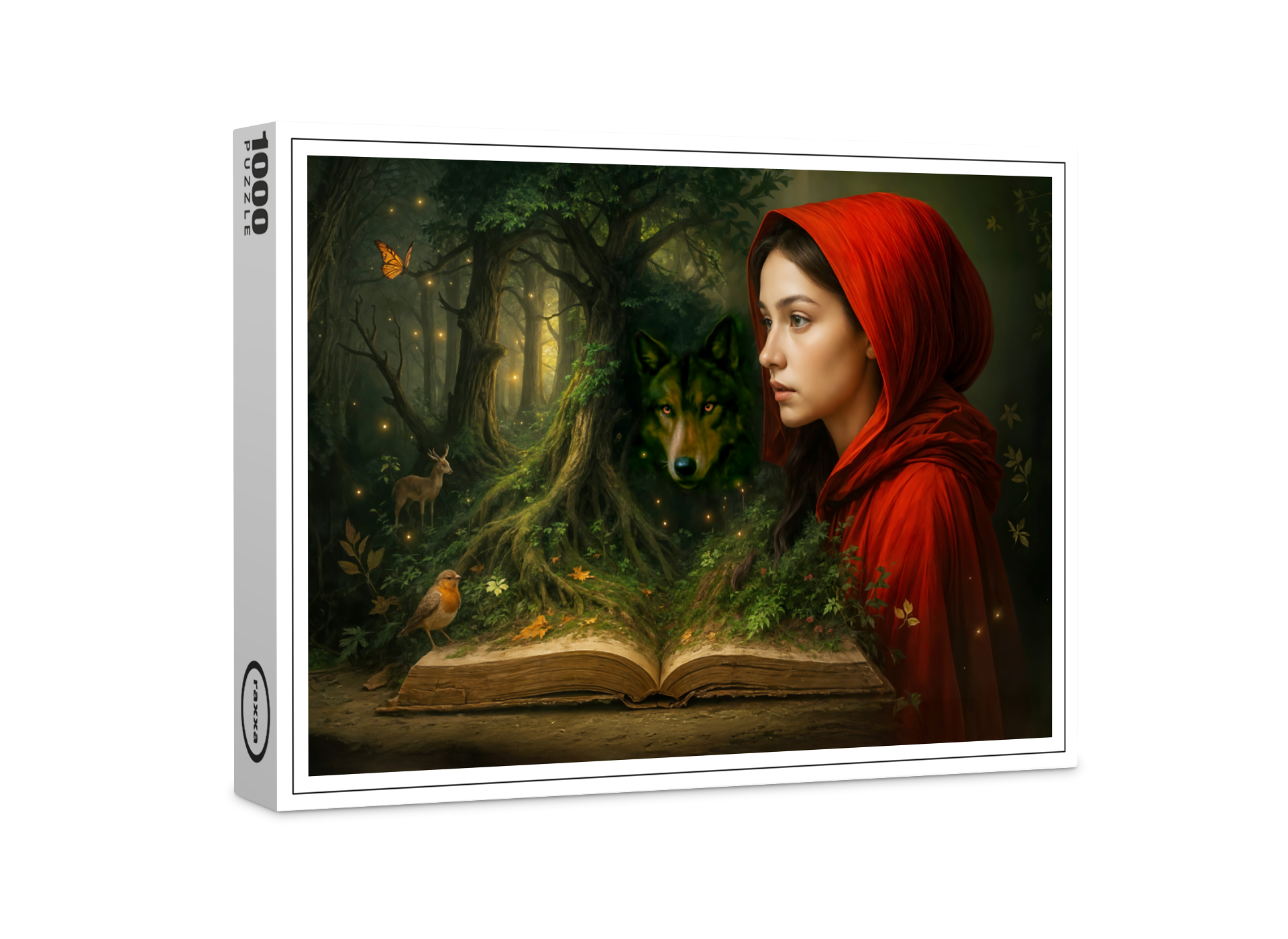 raxxa Premium-Puzzle: Red Riding Hood meets wolf in forest