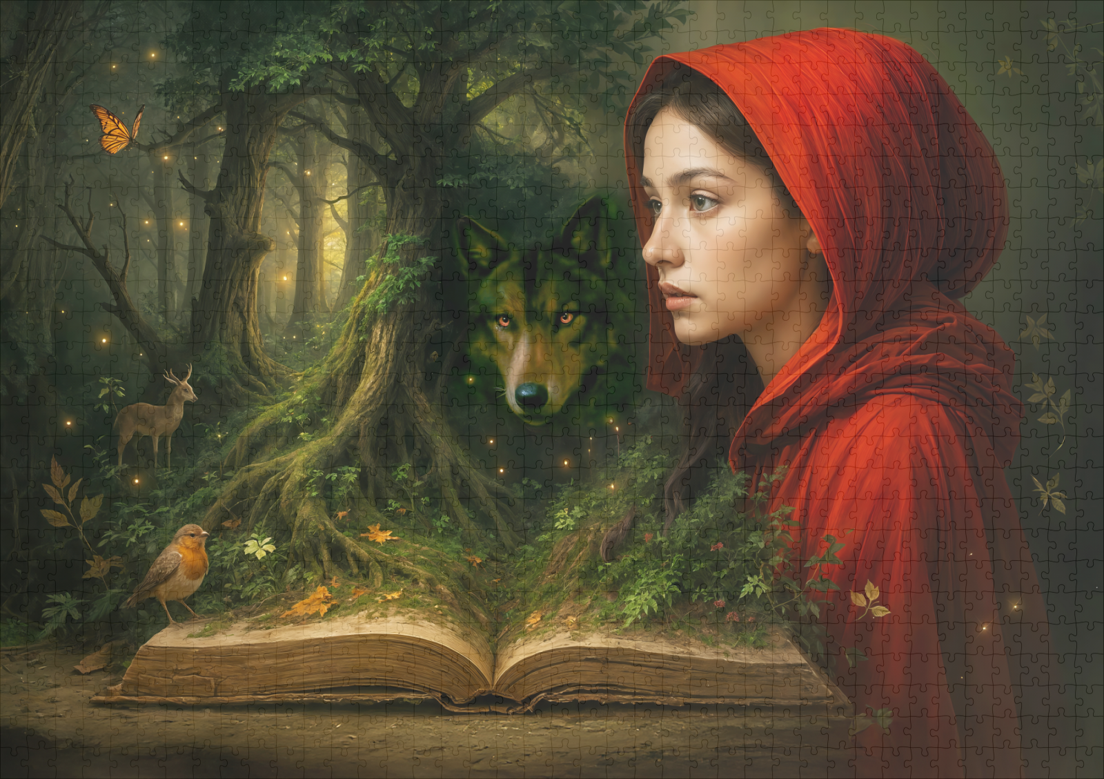 raxxa Premium-Puzzle: Red Riding Hood meets wolf in forest - Image 2