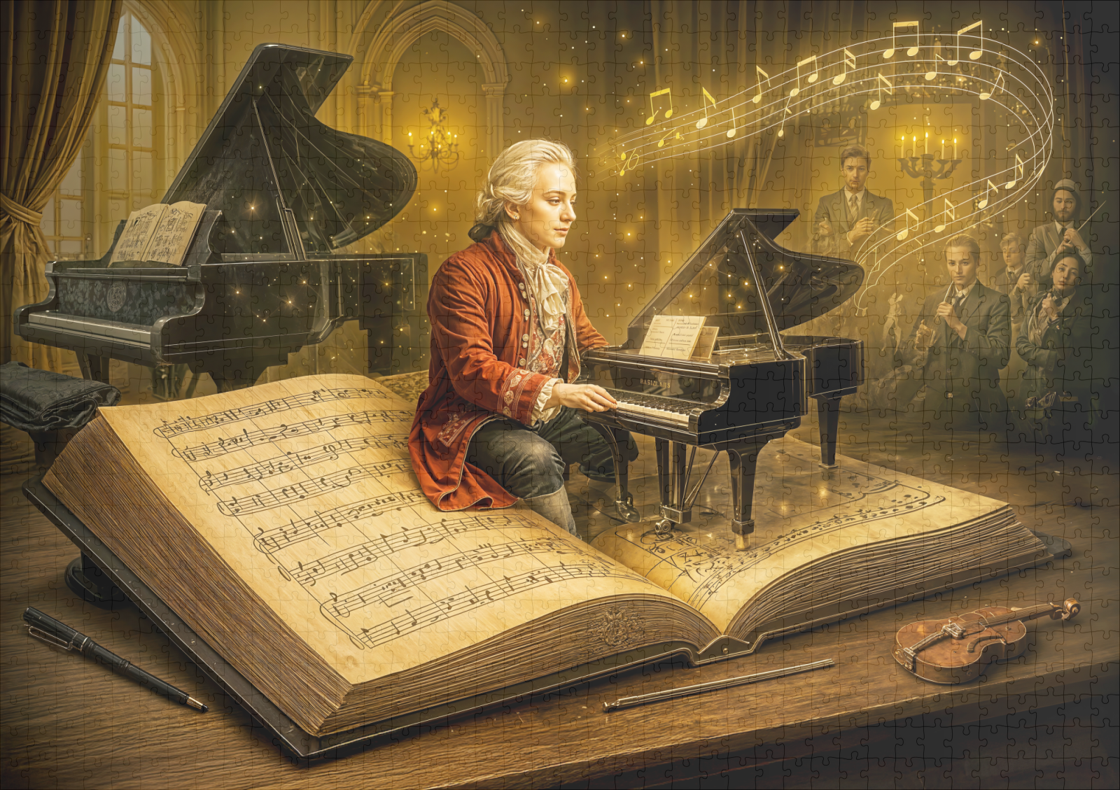 raxxa Premium-Puzzle: Mozart music scene from classic book – Image 2