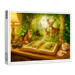raxxa Premium-Puzzle: Forest animals rising from open book