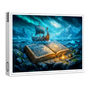 raxxa Premium-Puzzle: Viking ship sails from ancient book