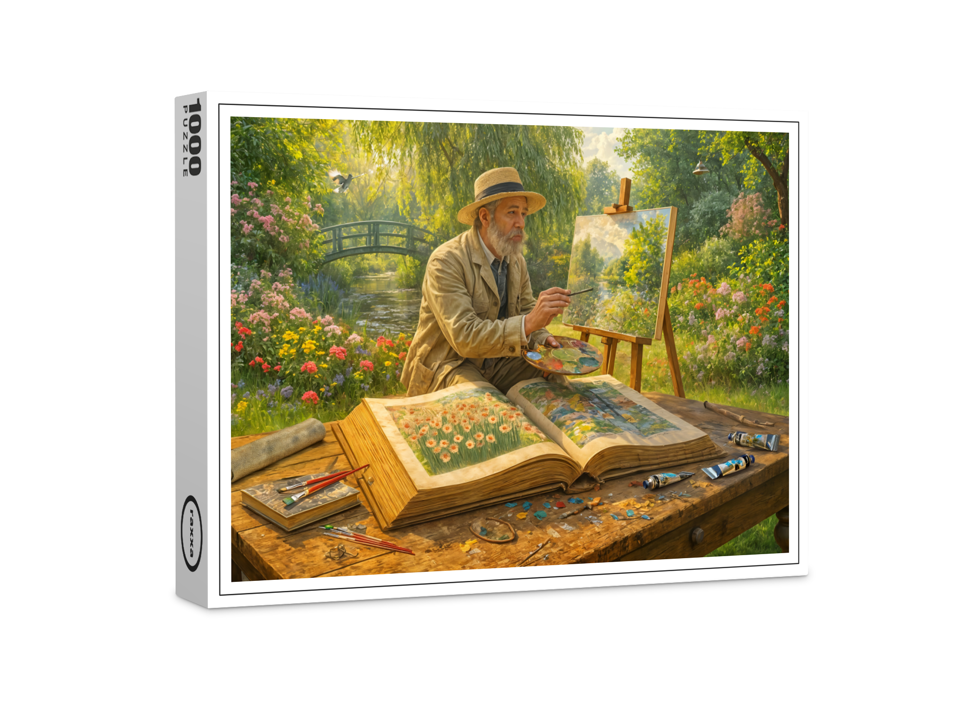 raxxa Premium-Puzzle: Painter in garden from art storybook