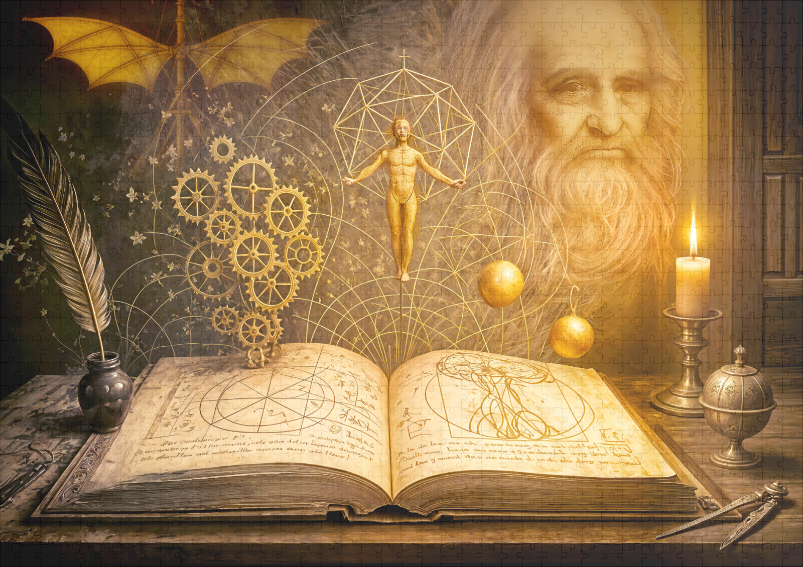 raxxa Premium-Puzzle: Da Vinci inventions from ancient sketchbook - Image 2