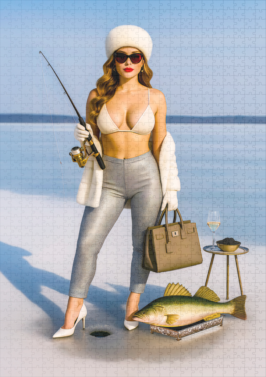 raxxa Premium-Puzzle: Glam Ice Fishing with Caviar and Champagne – Bild 2