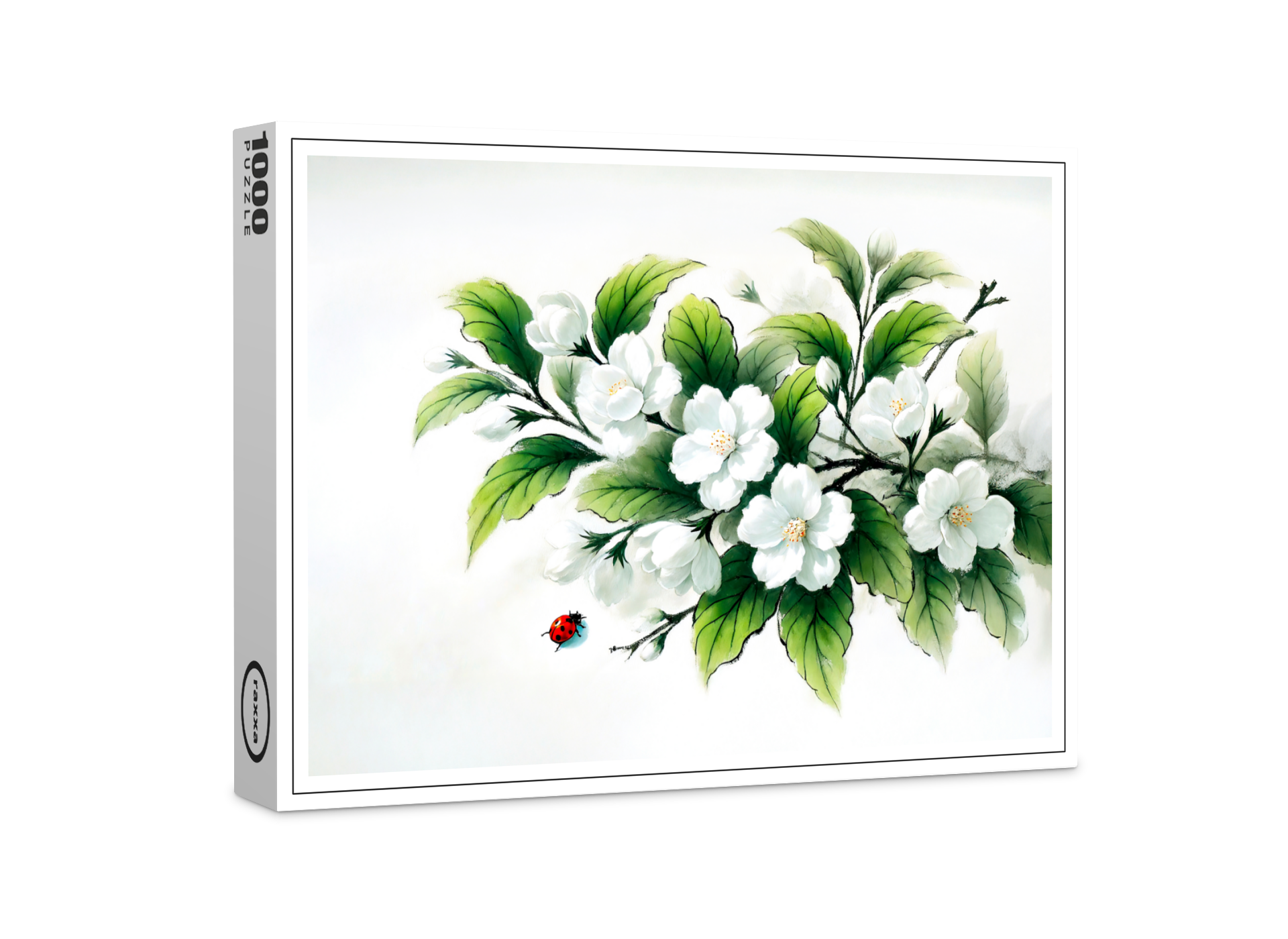 raxxa Premium-Puzzle: Jasmine Blossoms Asian Ink Painting