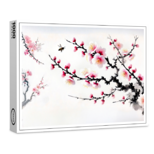 raxxa Premium-Puzzle: Cherry Blossoms in asian ink painting