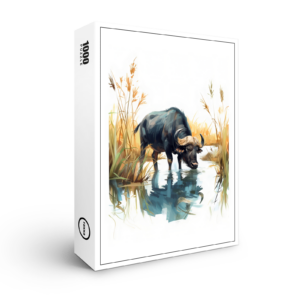 raxxa Premium-Puzzle: African Buffalo at Water’s Edge
