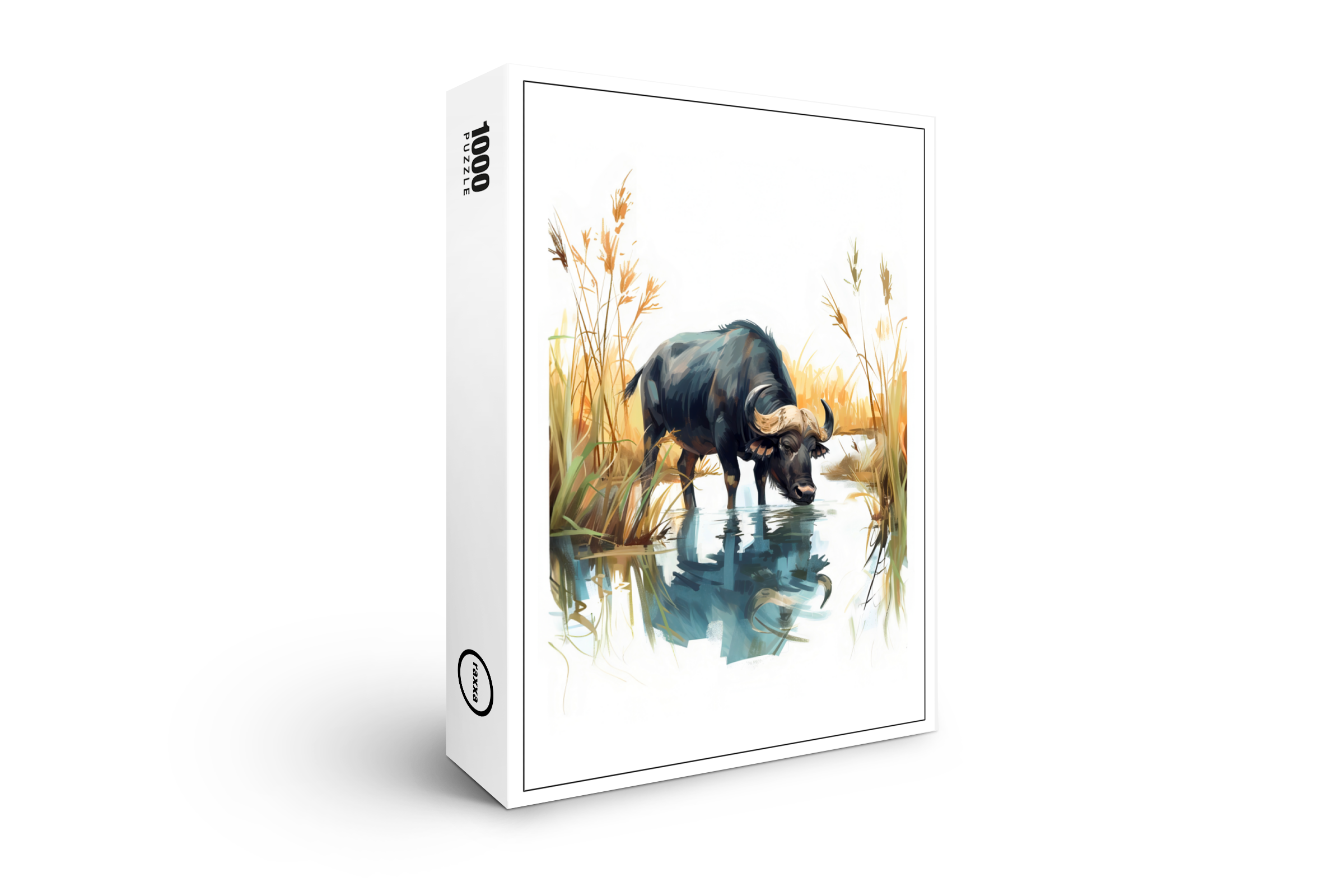 raxxa Premium-Puzzle: African Buffalo at Water’s Edge